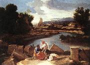 Nicolas Poussin Landscape with St Matthew and the Angel oil painting on canvas